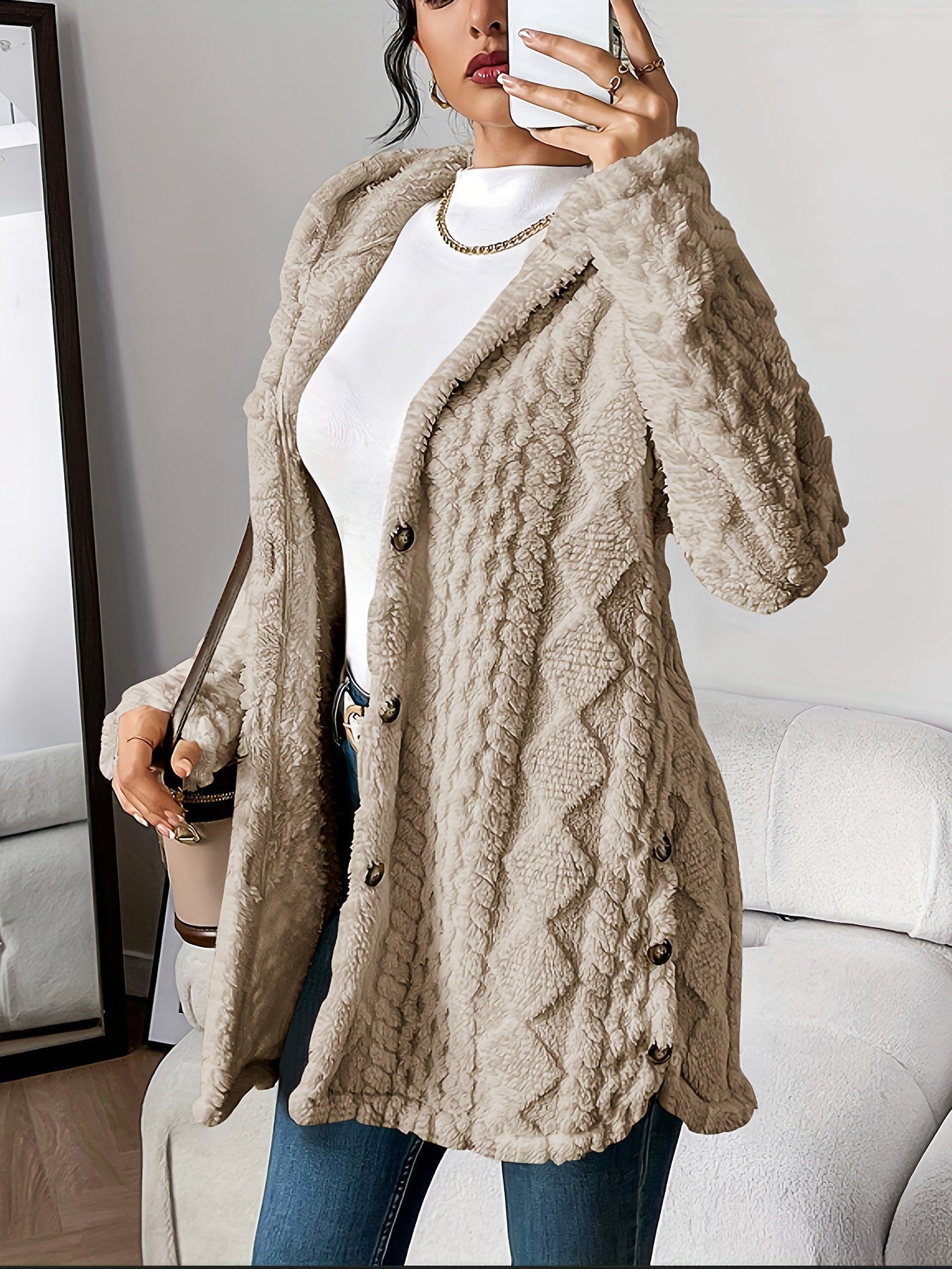 Yolante™ | Plush Hooded Cardigan