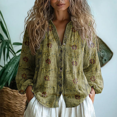 Teresa™ | Vintage Leaf Blouse