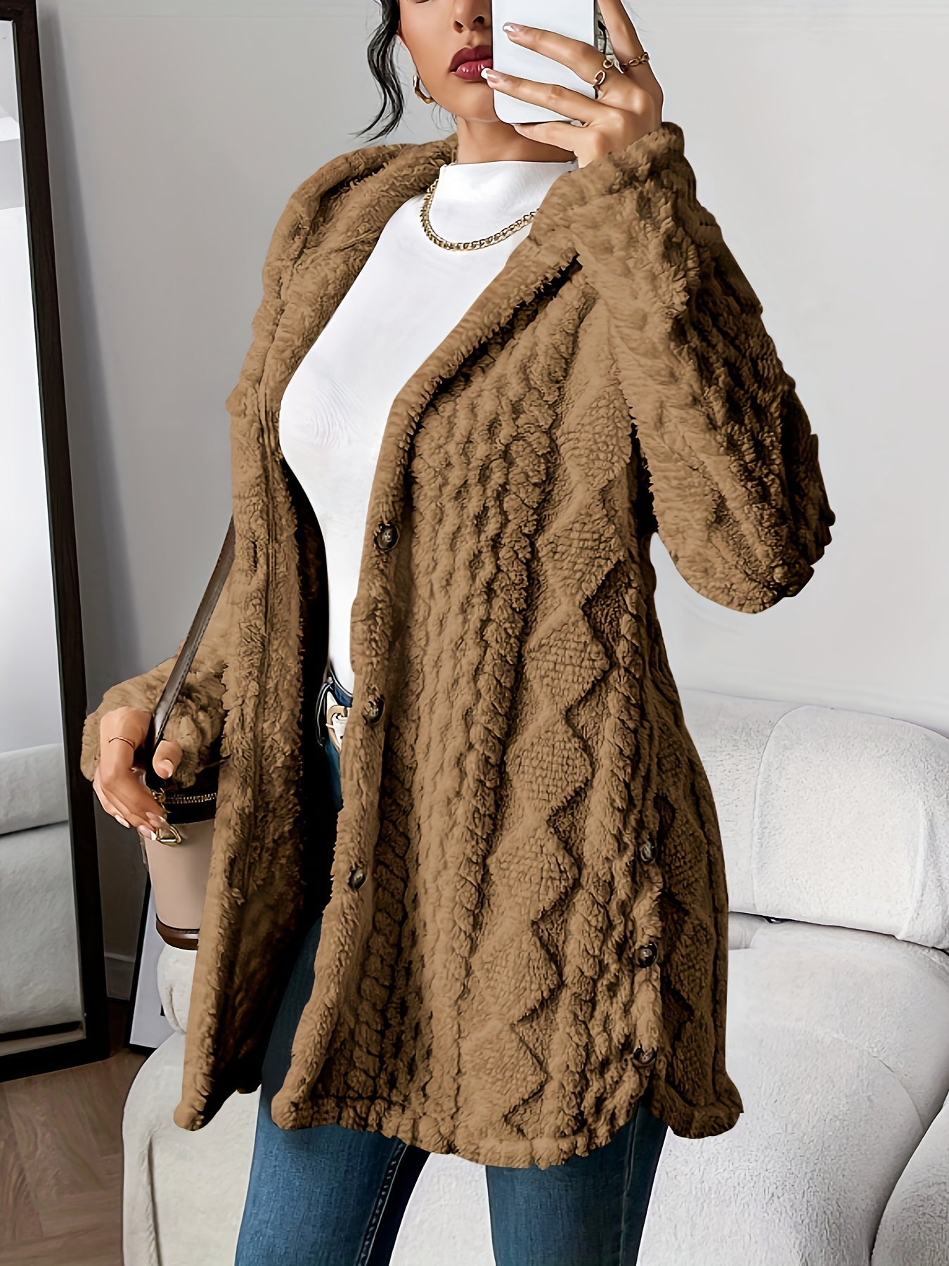 Yolante™ | Plush Hooded Cardigan
