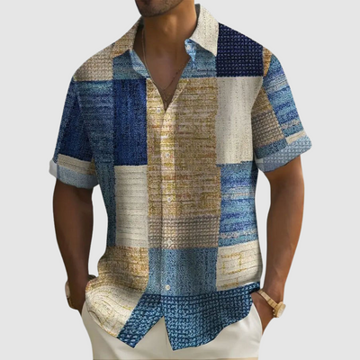 Aaron™ | Breezy Patchwork Short Sleeve Shirt